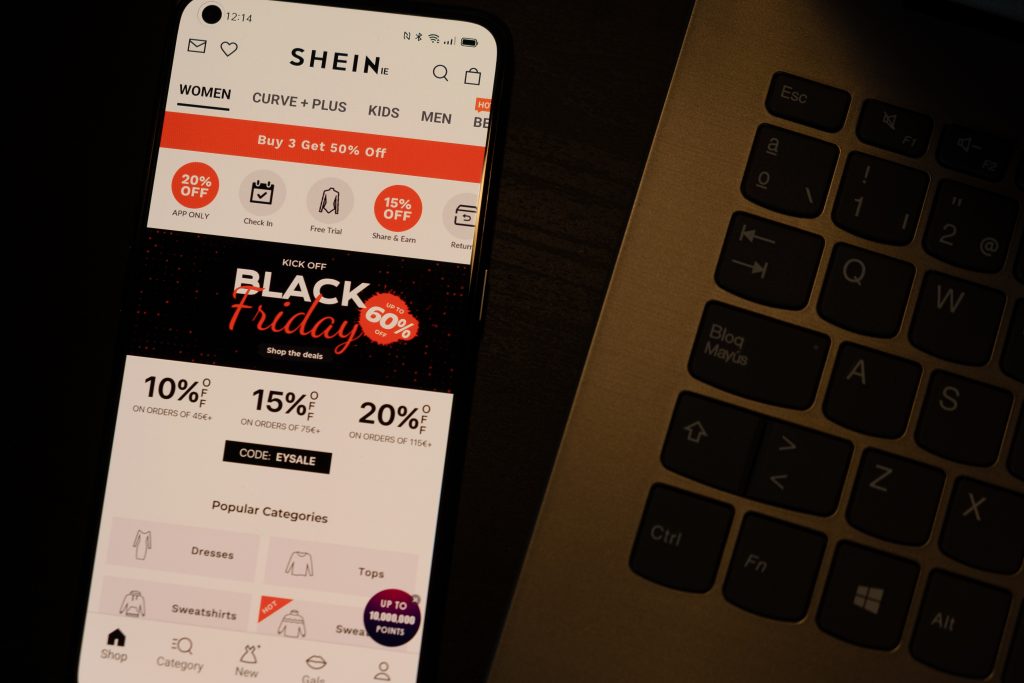  Smartphone with Shein app logo
